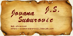 Jovana Supurović vizit kartica